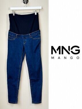 MNG Mango Maternity Skinny Jeans Size S Blue Over Belly Stretch